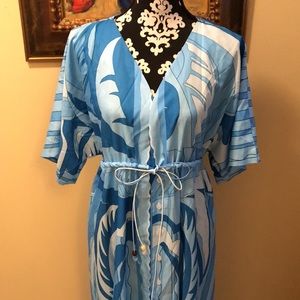 🌊 Empire Waist Synch, Button down Maxi Swim Coverup Dress